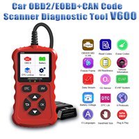 Escáner de Códigos de Auto OBD2 V600, Compatible con Todos los Autos OBDII y EOBD de 1996 en Adelante, Lector de Códigos CAN, Herramienta de Diagnóstico con 1 Año de Garantía (Rojo)