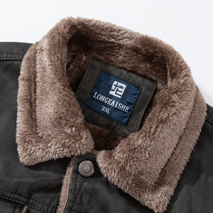 Giacca da <span class=keywords><strong>uomo</strong></span> invernale Plus velluto con collo alto Casual ampia e rigida giacca da <span class=keywords><strong>uomo</strong></span> - Product Image 4