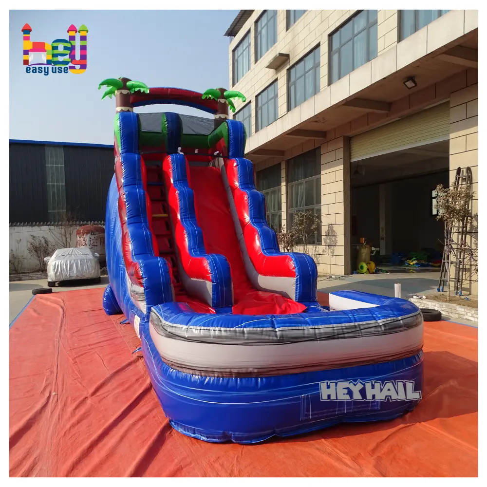 Inflatable Marble Water Slides Palm Tree Water Slide Inflatable Slides Rental Wet Dry Combo for Sale Bounce House Combos