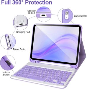 Funda para <span class=keywords><strong>iPad</strong></span> de 12.9/13 Pulgadas con Teclado Desmontable Retroiluminado, Soporte para Lápiz y Teclas Cuadradas, Cable de Carga con Interfaz Tipo C - Product Image 5