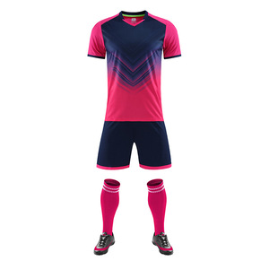 Maillots de football unisexes de haute qualité à séchage rapide, uniformes de club de football personnalisés, jersey de football à manches courtes en spandex/coton, col montant, Chine - Product Image 6