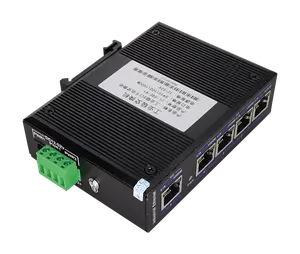 Zlwl 5 Cổng Gigabit Công Nghiệp Mạng Ethernet Chuyển Đổi Với 10/100/1000Mbps Din-Rail Kép DC Đầu Vào