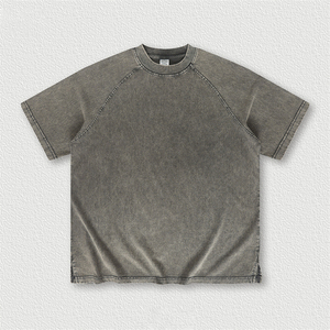 Camisetas de gran tamaño para hombre, pedido a granel, de lavado ácido LOGOTIPO personalizado, camiseta en blanco desgastada con hombros caídos, estilo callejero Retro - Product Image 1