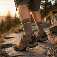 Chaussettes de randonnée en laine mérinos, épaisses et rembourrées, chaudes pour l'hiver, pour la randonnée en plein air, la chasse, avec embout renforcé pour les bottes