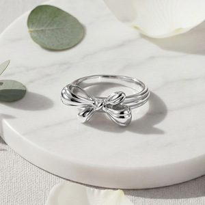 2026 Trendy <b>Bow</b> Knot ZIRCON Ring 18K Gold Plated Rhodium Plated Stainless Steel Waterproof Tarnish Free Cute Jewelry for Women - Product Image 6