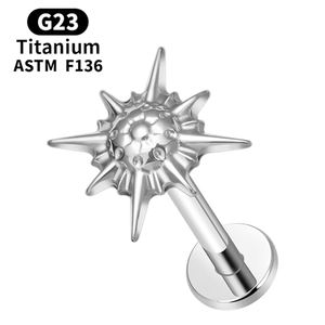 G23 टाइटेनियम 16g पीरलिंग पुरुषों के लिए स्टार लाइट स्टाइल स्क्रूबैक कान स्टड ट्रेगस उपास्थि हेलिक्स शंकु - Product Image 1