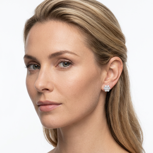 Wholesale Trendy 925 Sterling <b>Silver</b> Moissanite Earrings Gold-Plated Flower-Shaped <b>Studs</b> for Weddings Parties Gifts - Product Image 6