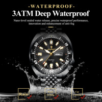 Reloj Poedagar 682 de Lujo para Hombre, Bisel Giratorio, Fecha y Día, Acero Inoxidable, Cuarzo, Deportivo, Resistente al Agua, Disponible en Stock