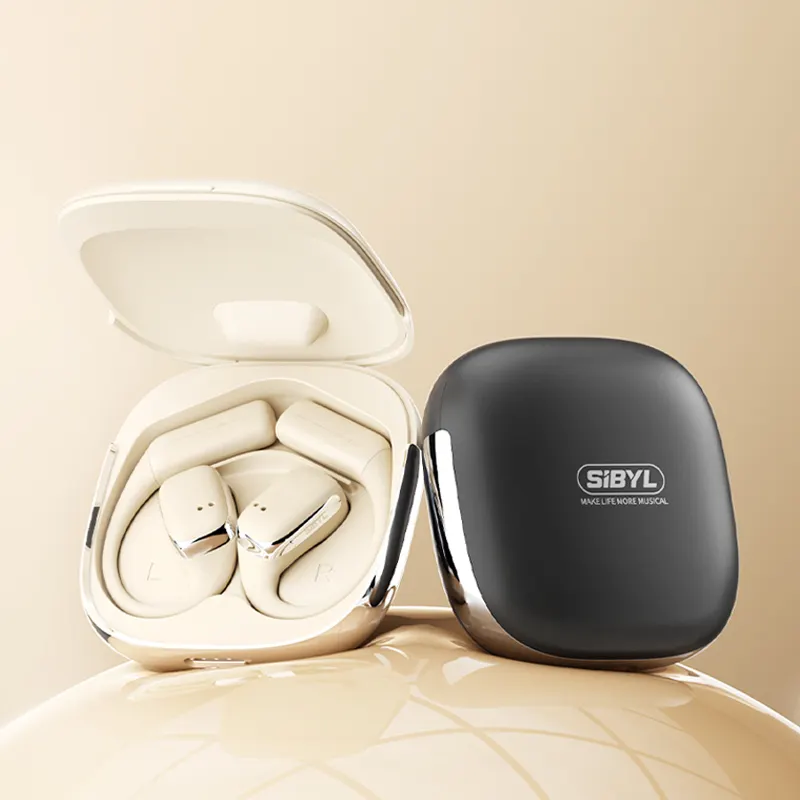 Sibyl earphone TWS Stereo, earbud nirkabel telinga terbuka, headphone teknologi baru 2024