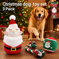 Nouvel ensemble de jouets interactifs pour animaux de compagnie pour Noël, jouet à mâcher anti-ennui pour chien, balle en peluche en corde de coton durable