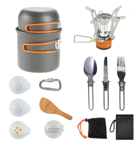 Juego de Utensilios de Cocina Portátiles de Aluminio Anodizado de la Más Alta Calidad, No Tóxico, Superficie Antiadherente, Capacidad de 1-2L, Paquete Mega Todo en Uno para Exteriores - Product Image 2