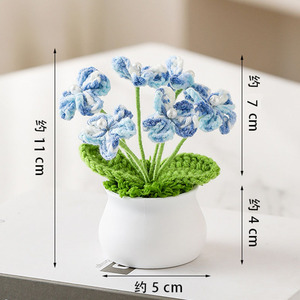 Flores Artificiales de Ganchillo Hechas a Mano en Maceta, Regalo para el Día del Niño 2025, Venta al Por Mayor - Product Image 3