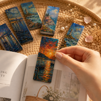 Marcadores de Libros Magnéticos Personalizados al por Mayor, Marcadores de Libros con Diseño de Paisajes Impresos en Papel, Regalo Promocional para la Escuela, Oficina y Lectura