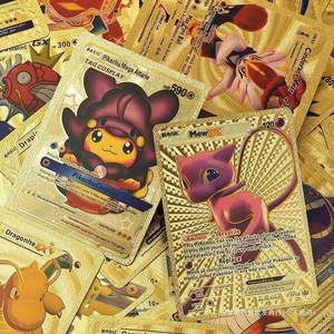 Cartes de <span class=keywords><strong>jeu</strong></span> Pokémon personnalisées avec un design Pikachu, feuille d'or, collection de jeux en anglais, cartes colorées avec un coffret de cartes - Product Image 2