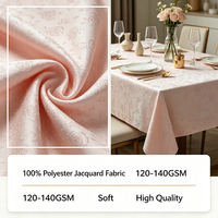 Tissu Jacquard 100% Polyester de Qualité Supérieure pour la Décoration Intérieure, Résistant aux Plis, Lavable, Idéal pour les Nappes de Mariage, d'Hôtel et de Banquet