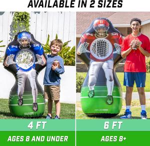 Inflatable Football Target Toss Game, Life-Sized Receiver Practice <b>Dummy</b> with 2 Balls & Pump, Outdoor Backyard Throwing Toy - Product Image 5