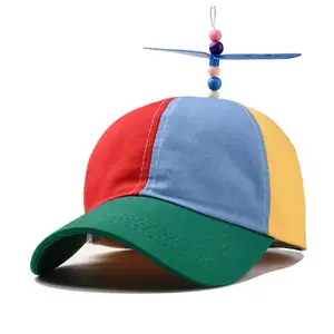 승진 혼합 색깔 아이들 장난감 모자를 위한 도매 싼 헬기 추진기 야구 모자
