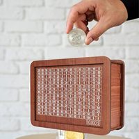 Tirelire en Bois Design Numérique Décoration Maison Boîte à Monnaie Sûre Économie d'Argent Cadeau Promotionnel