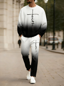 2025 <span class=keywords><strong>Eand</strong></span> Thoải Mái Giản Dị Polo Cổ Áo Của Nam Giới Dệt Kim Dài Tay Dài Quần Set Với 3D In Mô Hình Nhanh Chóng Khô Mùa Xuân - Product Image 6