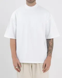 लक्जरी boxy कस्टम सफेद 220 जीएसएम 100% कपास 300GSM हैवीवेट Oversized टी शर्ट नरम मोटी ड्रॉप कंधे प्रिंट टी शर्ट