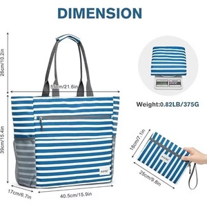 Muestra gratuita, venta al por mayor personalizada, bolso de playa grande de EVA, de poliéster y goma impermeable, popular para el verano, para mujer. - Product Image 4