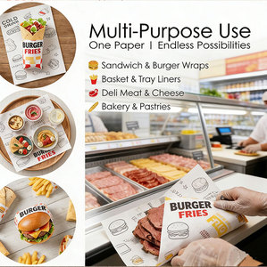 Kertas Pembungkus Makanan Anti Air Anti Minyak untuk Deli, Pelapis Keranjang, Sandwich, Hamburger, Kertas Lilin Custom, Cetak Kertas Pembungkus Makanan Sendiri - Product Image 5