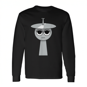 Camiseta de Manga Larga Cluker de Sprunki, Diseño de Personajes en Gris, Unisex - Product Image 2