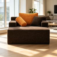Einzelsitz-Sofa aus Cordstoff, Moderner Komprimierter Akzent-Sessel für Wohnzimmer, Schlafzimmer und Apartment