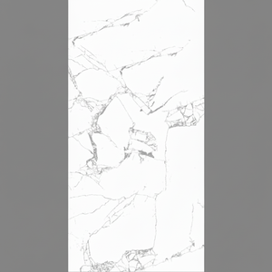 Carreaux de porcelaine Statuario 60x120 cm Carreaux de mur de sol aspect marbre blanc de qualité supérieure Finition brillante Design italien de luxe - Product Image 1