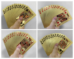 Cartes à jouer personnalisées <span class=keywords><strong>en</strong></span> or 999, 100 <span class=keywords><strong>dollars</strong></span>, <span class=keywords><strong>en</strong></span> plastique, différentes versions, cartes de poker plaquées or 500 <span class=keywords><strong>euros</strong></span> - Product Image 6