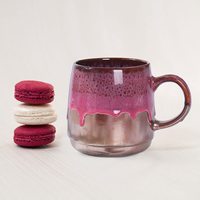 Grande tasse à café en céramique, grande tasse à thé rose dorée pour le bureau et la maison, compatible lave-vaisselle et micro-ondes, échantillon disponible