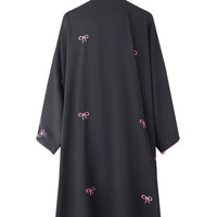 Ensemble deux pièces maxi ample et élégant noir grande taille avec broderies, robe hijab, abaya simple à manches longues en polyester avec broderies lourdes