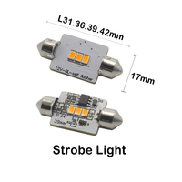 Ampoule LED Stroboscopique Festoon 6V 12V 24V, Lumière de Lecture Auto-Clignotante sans Contrôleur, Avertissement pour Véhicule