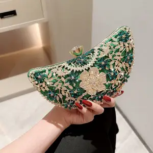 Luxury dinner bag for women rhinestone banquet clutch evening purse wholesales crystal bling rhinestone evening clutch bag women