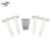 Clou de fixation en plastique de 20 mm à 250 mm de longueur, pour isolation extérieure, avec tête bombée et tige lisse, pour cloueur à gaz