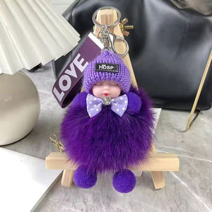 พวงกุญแจตุ๊กตาขนปุยน่ารัก รูปเด็กน้อยกำลัง<span class=keywords><strong>นอน</strong></span>หลับ ของขวัญสำหรับผู้หญิงและเด็กผู้หญิง ใช้ตกแต่งกระเป๋าและกุญแจรถ - Product Image 3