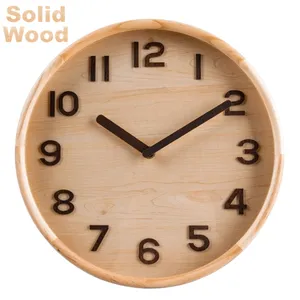 Reloj de madera con números para decoración del hogar, manecillas de madera, regalo creativo, de pared