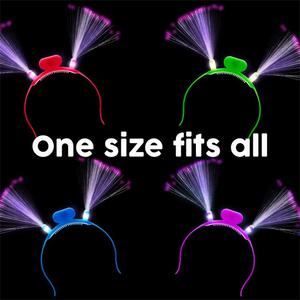 Serre-têtes à fibres optiques scintillantes pas chers en gros, serre-têtes à fibres optiques LED lumineux pour fête, costume de princesse, cosplay, jouet - Product Image 4