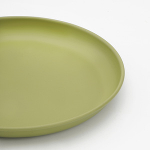 Round Non-Stick Portable <b>Plates</b> Grass Green And <b>Black</b> Microwave Safe Camping Tableware Set - Product Image 3