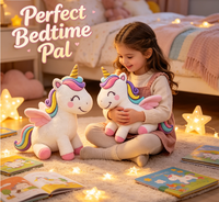 Peluche Pégase Arc-en-ciel Brodé Personnalisé, Super Doux, Adorable Cheval Ailé en Peluche pour Cadeaux Enfants, Anti-Stress