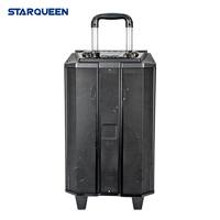 STARQUEEN Nouvelle Arrivée Enceinte Trolley Rechargeable Enceinte Bluetooth Enceinte de Fête Extérieure Enceinte Portable Enceinte en Bois
