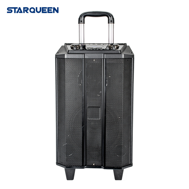 STARQUEEN New Arrival Rechargeable Trolley Speaker BT Speaker Outdoor Party Speaker Portable Speaker Wooden Speaker