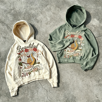 Sweat-shirt en coton pour homme, fermeture éclair, 380 GSM, imprimé, cordon de serrage, poche kangourou, broderie de logo personnalisée