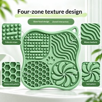 Tapis de léchage en silicone pour animaux de compagnie avec 5 ventouses antidérapantes, pour l'alimentation lente, jouet de distraction pour chiens et chats après le bain