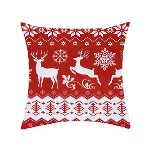 Christmas Cushion Cover 45*45 Pillowcase Sofa Cushion Pillow Cases Cotton Pillow Covers Home Decoration Xmas Decor For Home