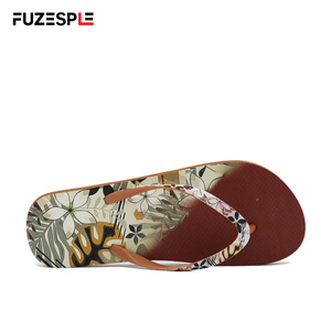 Tongs pour femmes à motif floral aux tons terreux, avec sangle imprimée, chaussures d'été décontractées, grandes tailles, impression 3D - Product Image 5