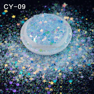 Paillettes en vrac personnalisées en forme d'étoile, de lune, de feuille et de lettres, à paillettes irrégulières et épaisses pour la résine, les gobelets, l'artisanat et les sapins de Noël - Product Image 1