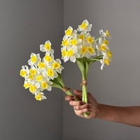 Bouquet de narcisses artificiels de haute qualité, fleurs artificielles au toucher réel pour la décoration de mariage