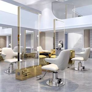 Salon Barber Shop Mirror Hair Salon Mirror <b>Table</b> Integrated with Light Single and Double <b>Sided</b> Hair Salon Dedicated Floor - Product Image 2