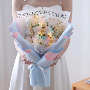 New Style Artificial Flower Led Soap Flower 11 Rose Bouquet Christmas <strong>Graduation</strong> Valentine's Day <strong>Gift</strong> Flowers Bouquet - Product Image 5